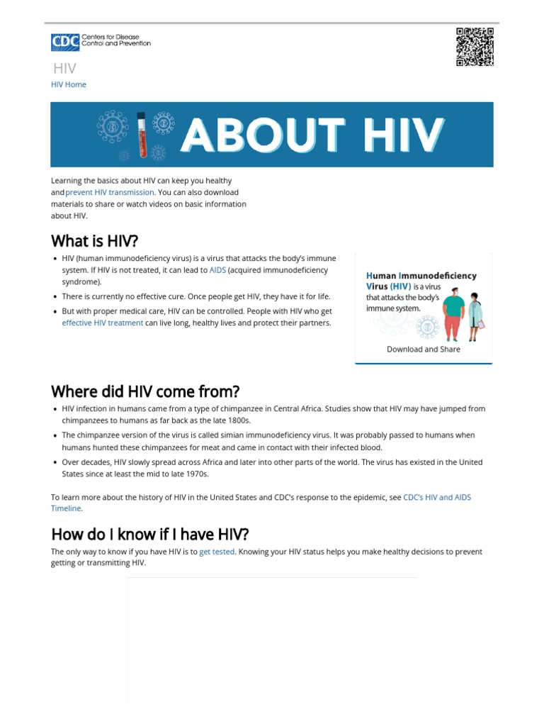 About HIV AIDS HIV Basics HIV AIDS CDC PDF Hiv/Aids Hiv