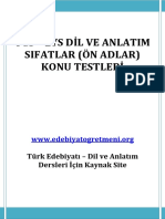 .archSIFATLAR KONU TESTLERİ