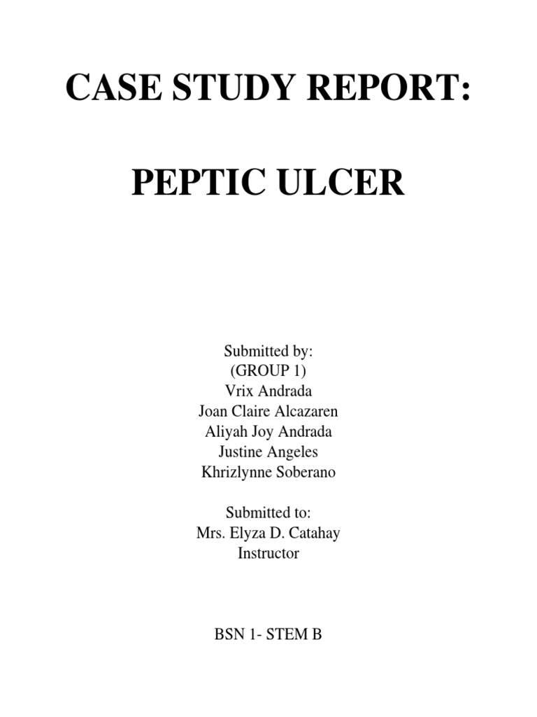 case study about peptic ulcer disease