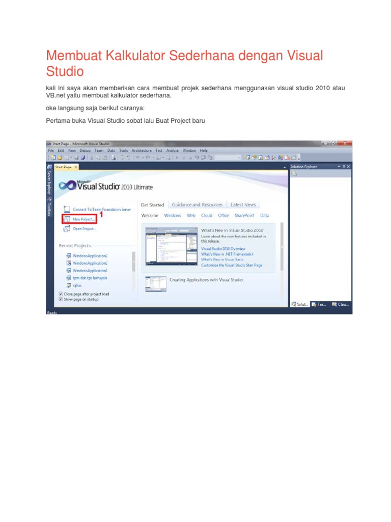 Membuat Kalkulator Sederhana Dengan Visual Studio | PDF