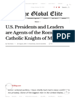 U.S. Presidents and Leaders Are Agents of The Roman Catholic Knights of Malta - The Global Elite