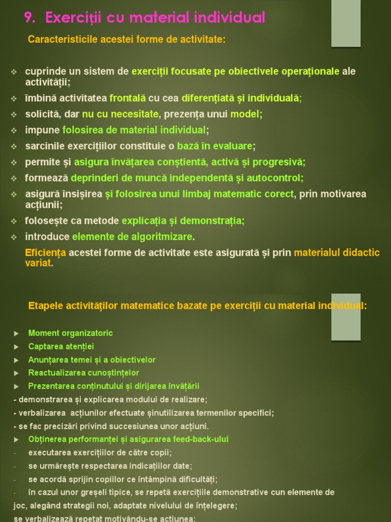9 - Exerciții Cu Material Individul - PDF Versiunea 1 | PDF