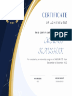 Navy Blue Luxury Internship Certificate