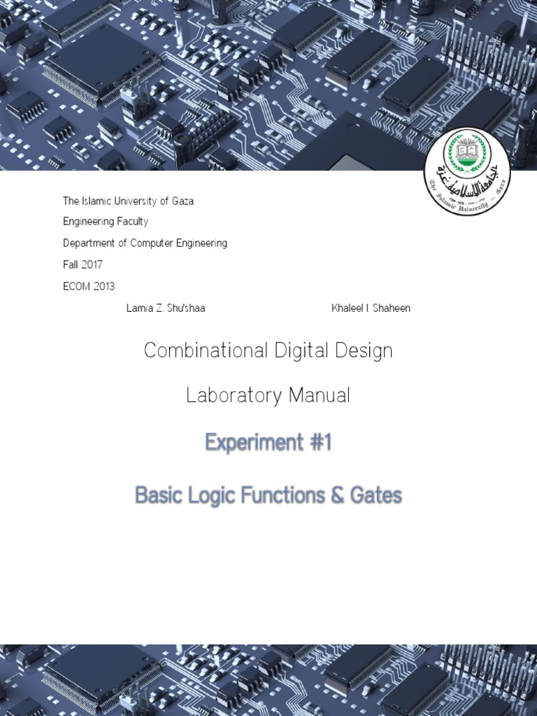 Combinational Logic Gates Lab Manual | PDF | Logic Gate | Teaching ...