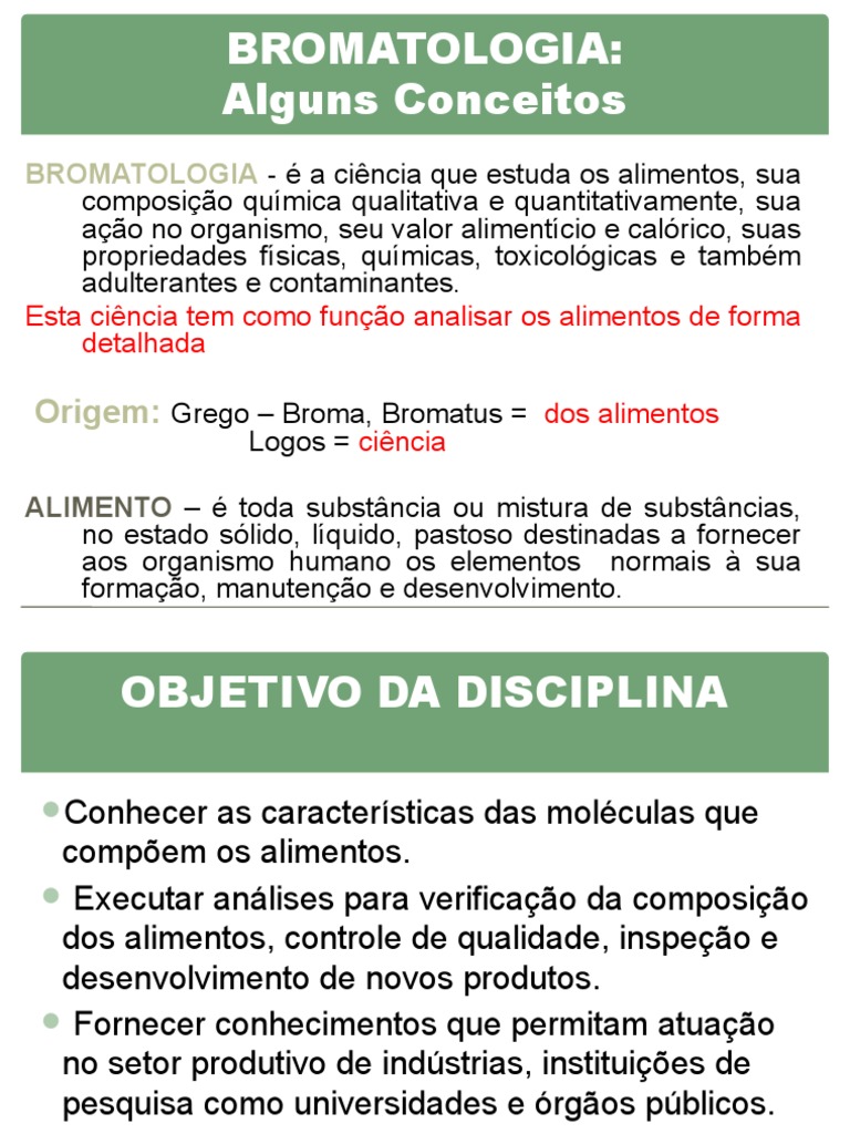 Fundamentos da Bromatologia Alimentar | PDF | Química | Ciência ...