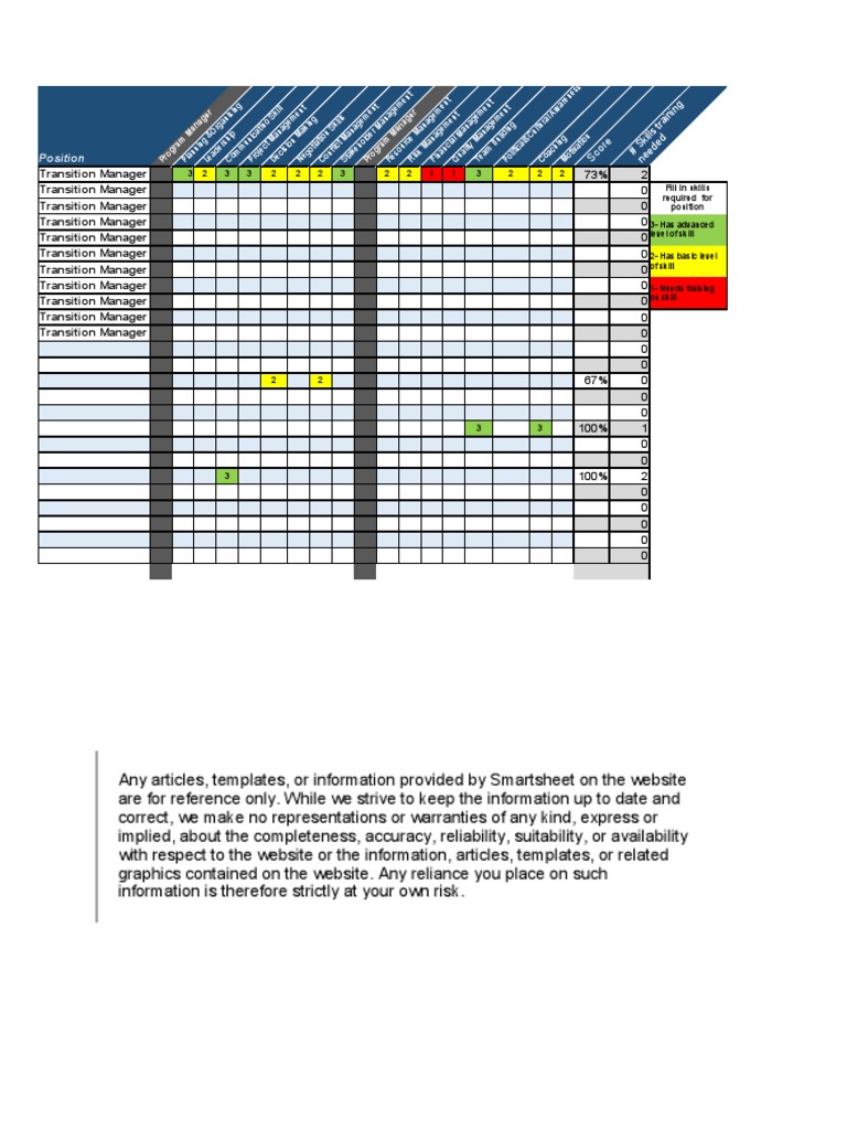 Transition Manager Skills Assessment Guide | PDF