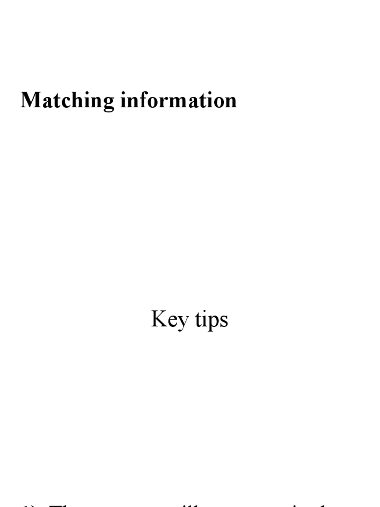 IELTS Matching Information Strategies | PDF
