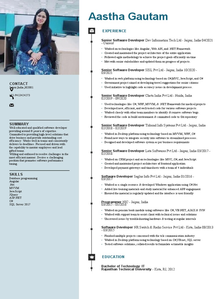 Senior Software Developer Profile | PDF | Software | Application Software