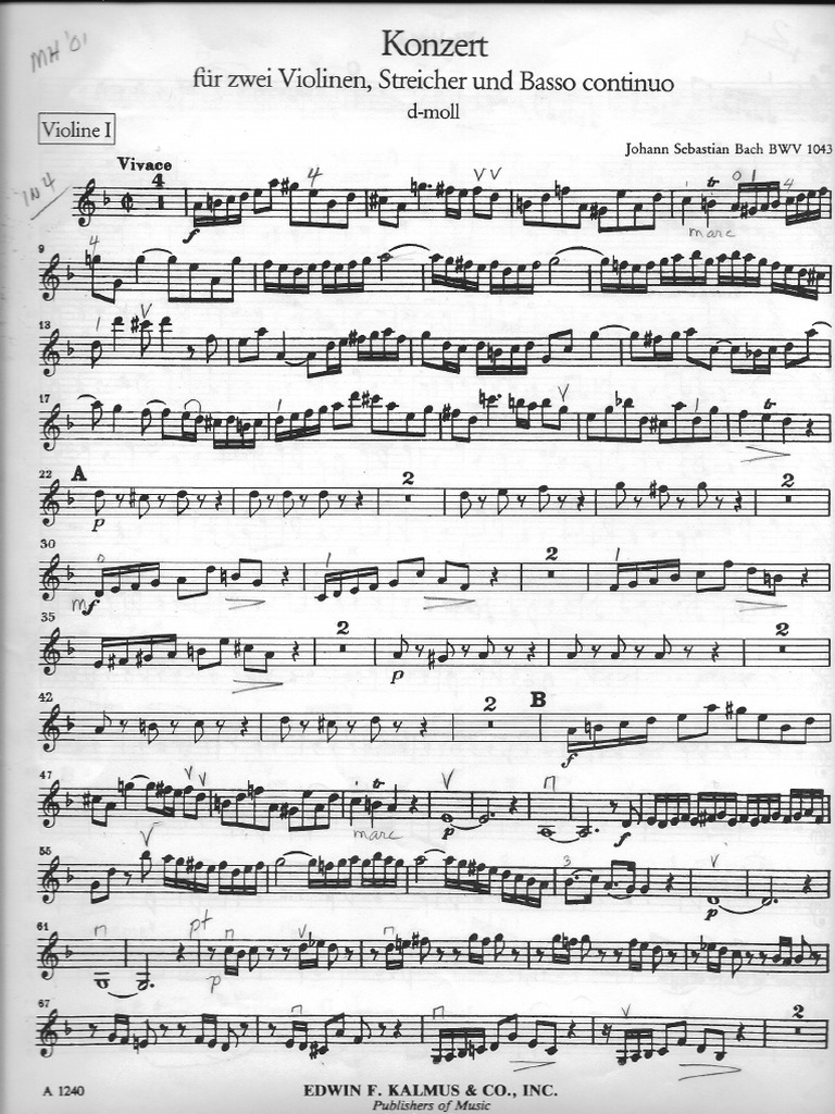 Bach Double Co VLN 1 | PDF