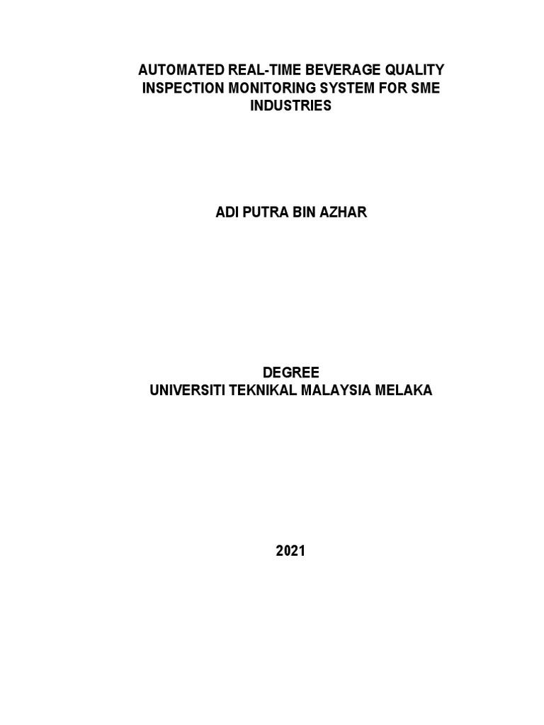 Adi Putra Bin Azhar Degree Thesis | PDF | Water | Ph