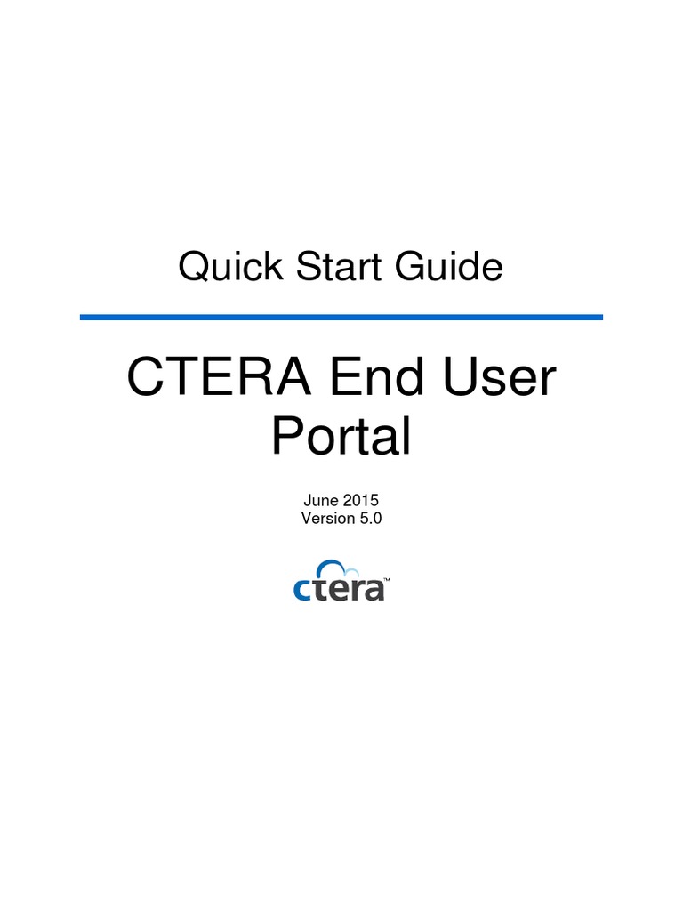 CTERA 5.0 End User Portal Quick Start Guide | PDF | Computer File ...