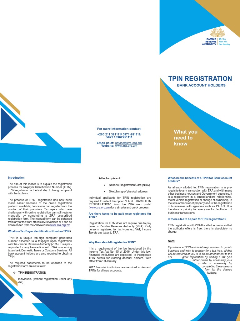 TPIN Registration Guide for Zambians | PDF | Taxes | Taxpayer