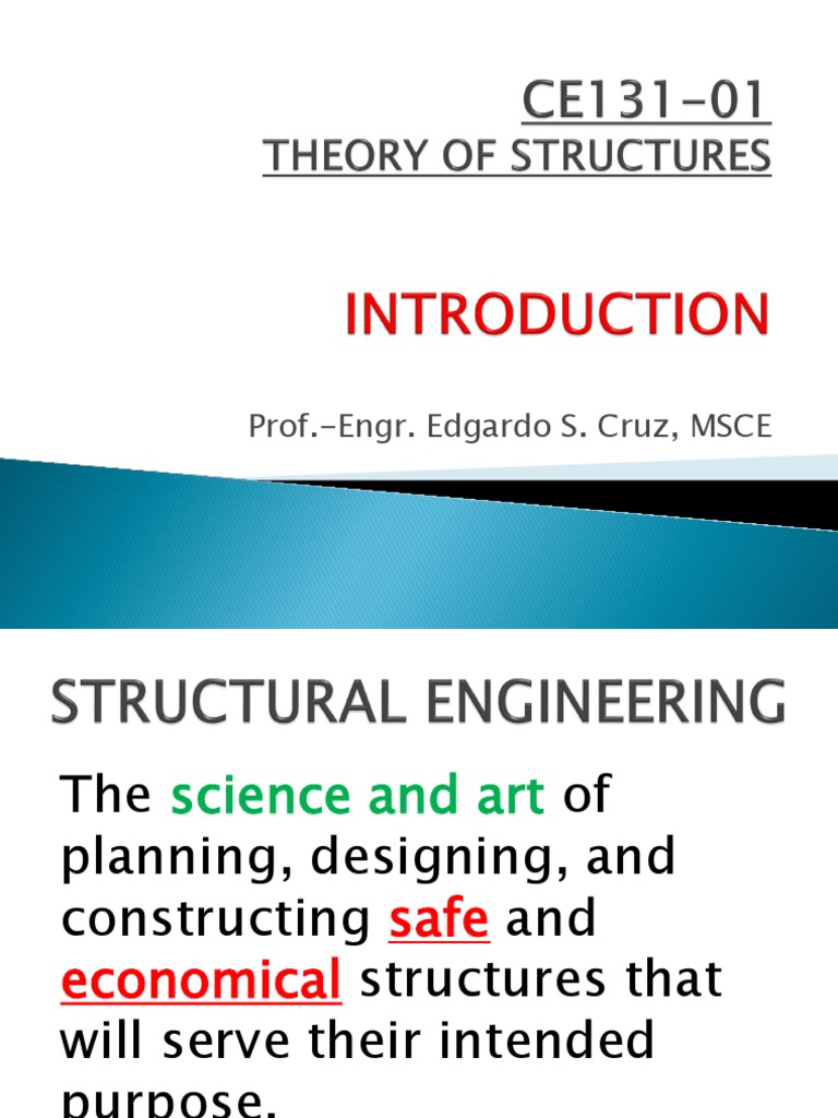 1a Ce131 01 Introduction To Structural Analysis | PDF | Truss | Beam ...