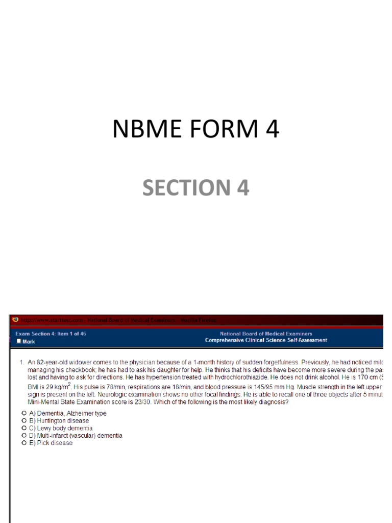 NBME 4 Section 4 | PDF