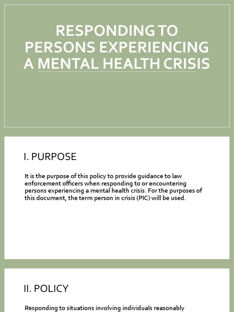 Law Enforcement Response to Mental Health Crises | PDF | Mental ...
