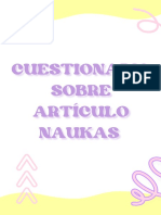 Cuestionario Sobre Artículo de Naukas. de Sharis N. Iriarte