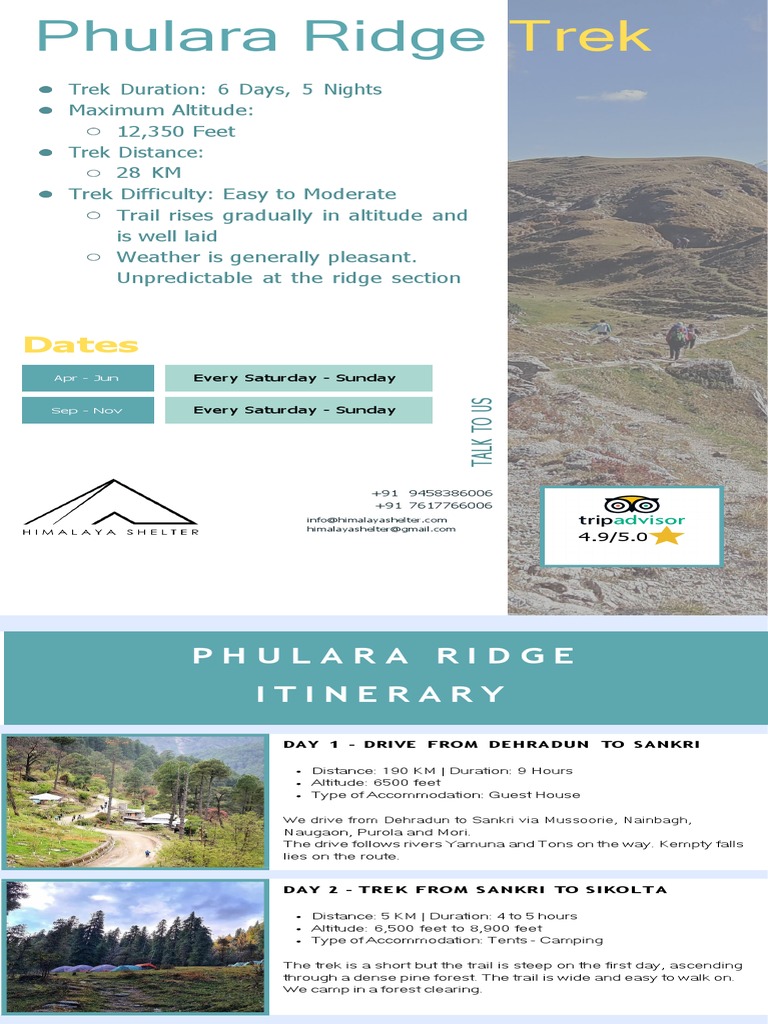 Phulara Ridge Trek 2023 | PDF | Camping | Restaurants