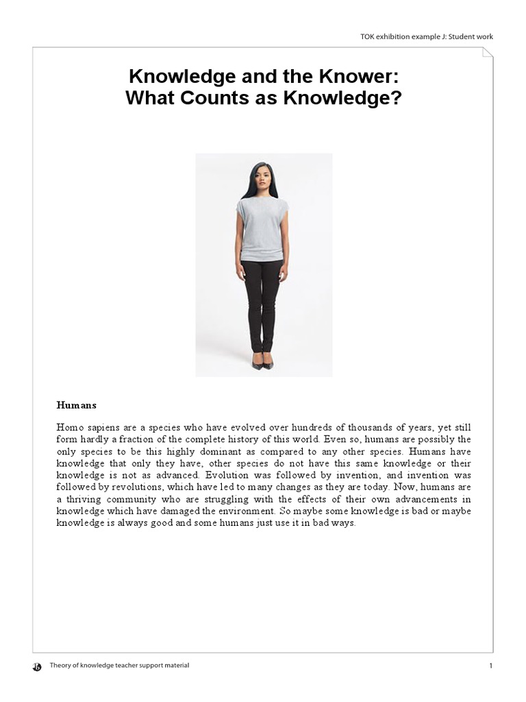 Knowledge and The Knower What Counts As Knowledge? Humans PDF