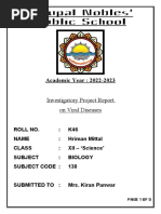 Biology - Investigatory Project File On Viral Diseases