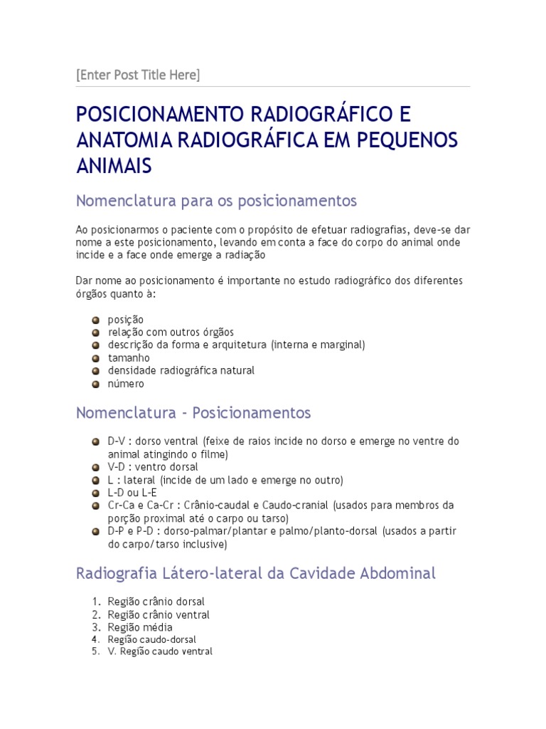 Radiographic Positioning and Anatomy in Small Animals | PDF | Coluna ...