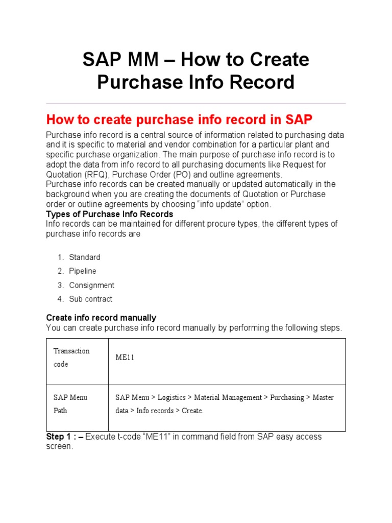 how-to-create-purchase-info-record-in-sap-pdf-computing
