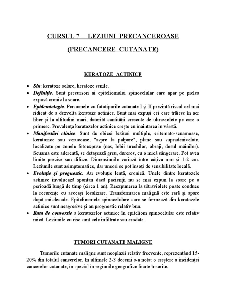 Curs 7 - Lez Precanceroase | PDF