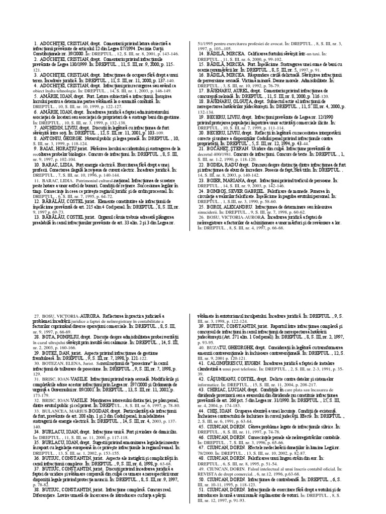 Infractiuni Penale Articole | PDF
