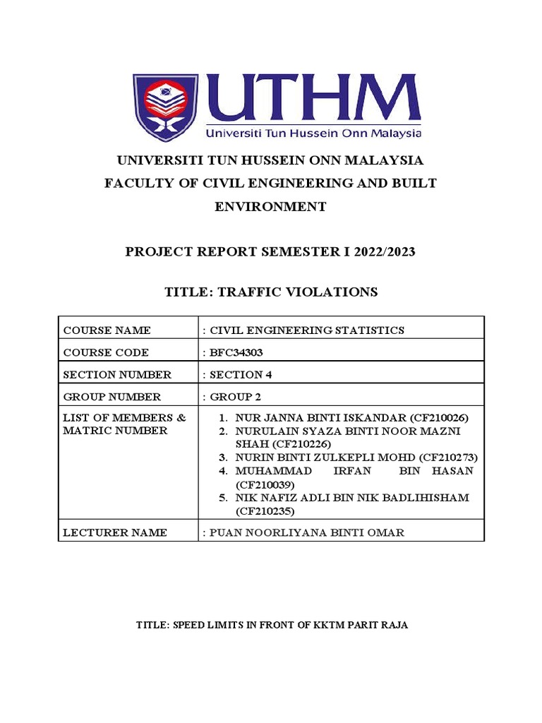 Traffic Violations Report: Speed Limits | PDF | Road Safety ...