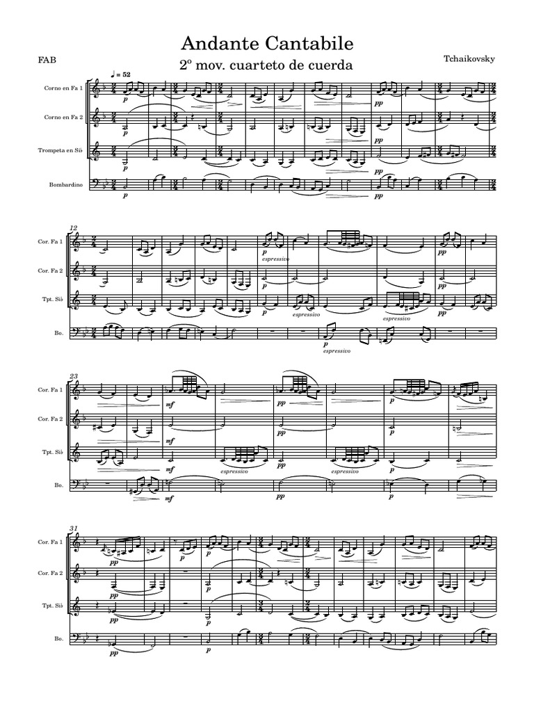 Andante CantabilePartitura y Partes PDF