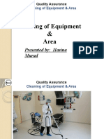 Cleaning of Equipment & Area
