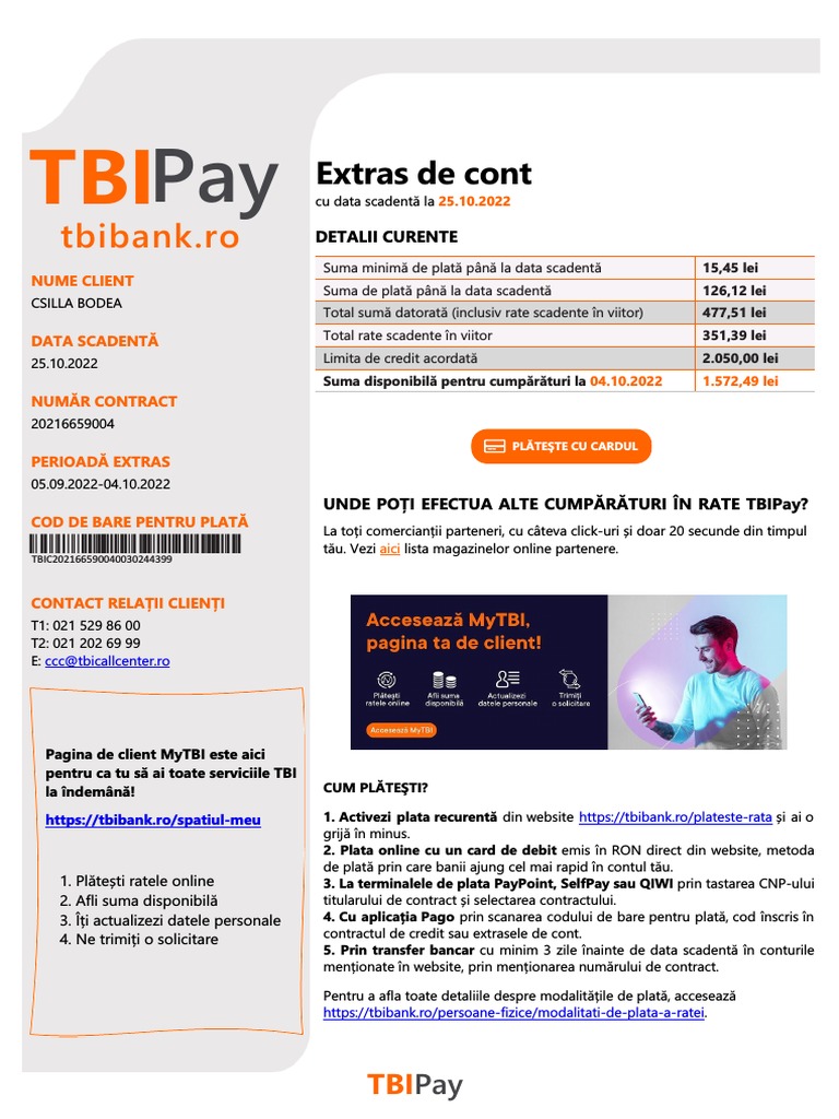 Tbibank - Ro: Extras de Cont | PDF
