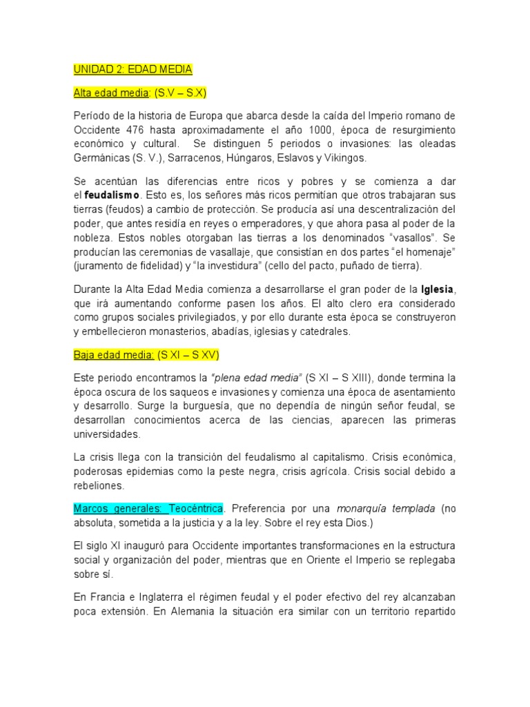 Historia de la Edad Media en Europa | PDF | Edades medias | Feudalismo