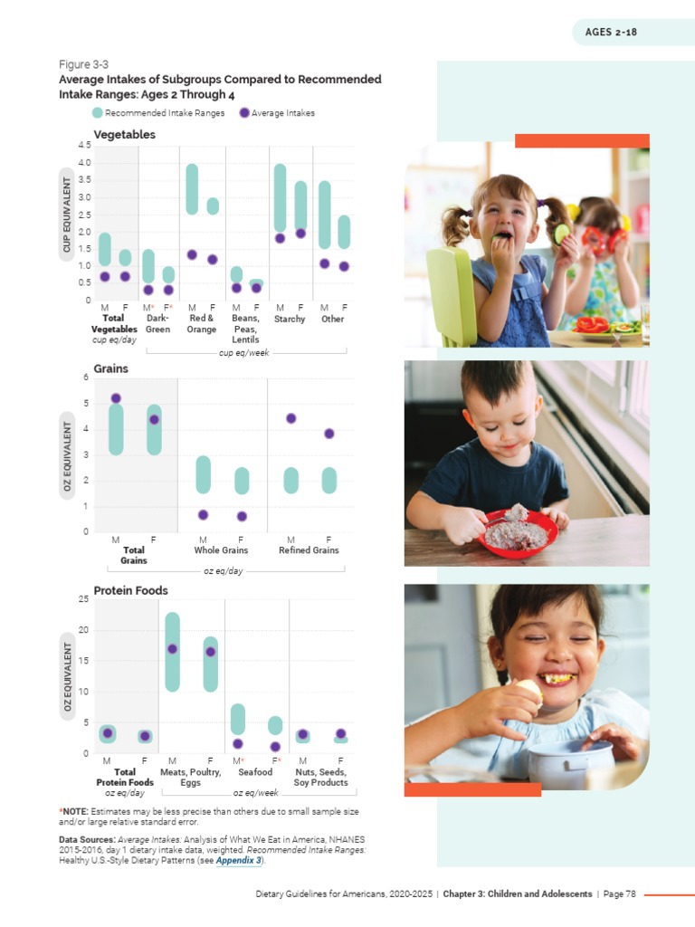 Dietary Guidelines for Ages 2-18 | PDF | Foods | Diet & Nutrition
