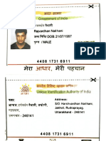 Rajvardhan Aadhar Card