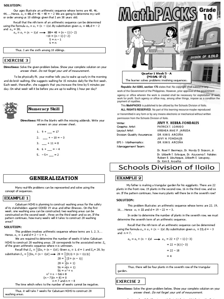 Math10 - Q1Wk5 ABC Key v. Oct212020 1 | PDF | Logarithm | Numbers