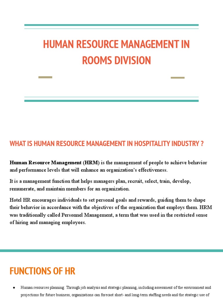 HR Management in Hospitality Industry | PDF | Human Resource Management ...