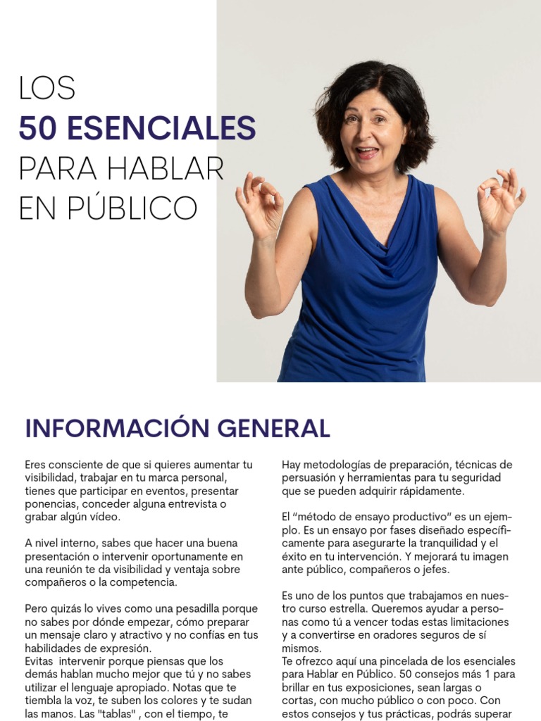 Los 50 Esenciales para Hablar en Público | PDF | Comunicación | Memoria