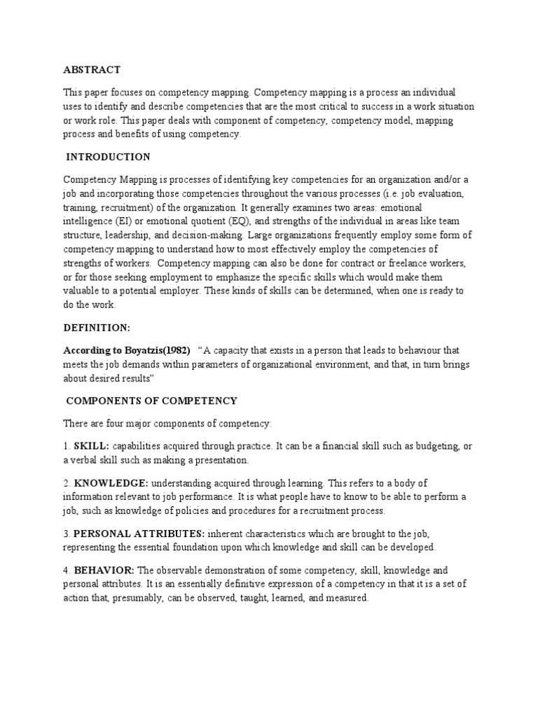 ABSTRACT Competency Mappaing | PDF | Competence (Human Resources ...