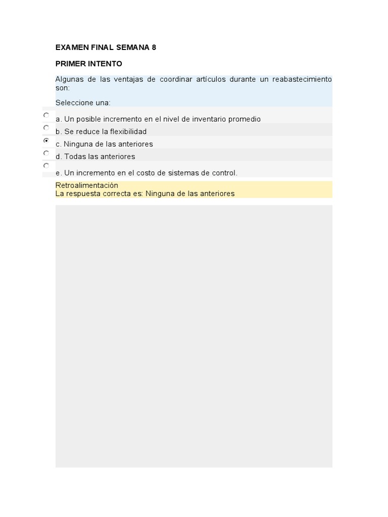 Examen Final de Inventarios | PDF | Inventario | Economias