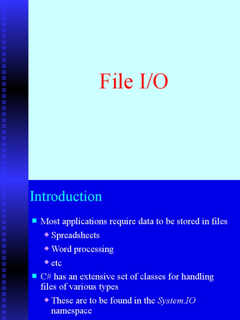 file examples in c# | PDF | Computer File | C Sharp (Programming Language)