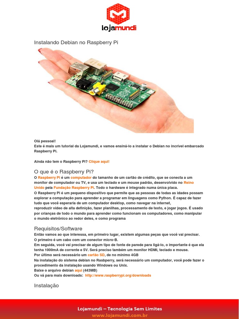 Instalação do Debian no Raspberry Pi | PDF | Raspberry Pi | Unix