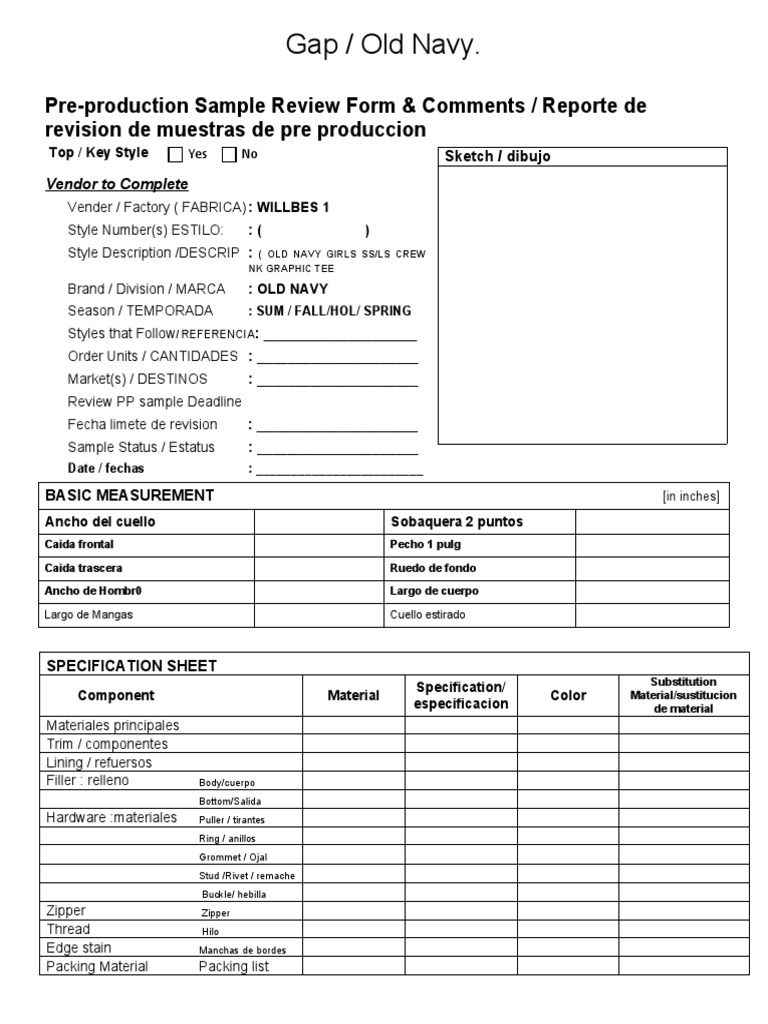 Form05 PreProduction Sample Review Sheet NonApparel Jan 2014