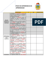 Lista de Cotejo de Experiencia de Aprendizaje