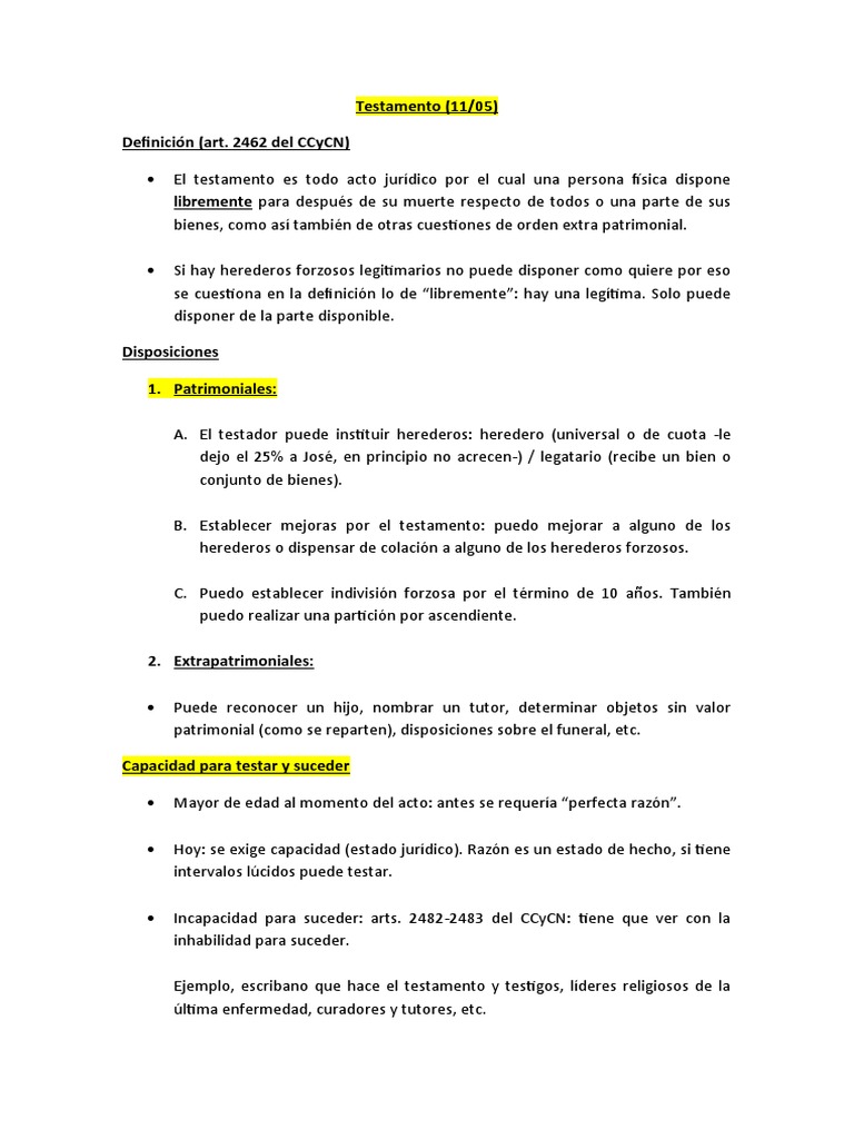 Testamento | PDF | Voluntad y testamento | Herencia