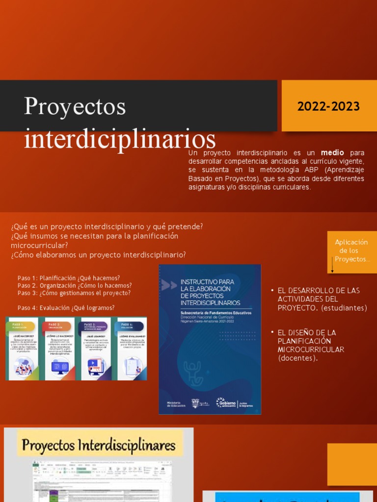 Guía para Proyectos Interdisciplinarios | PDF | Evaluación | Plan de ...