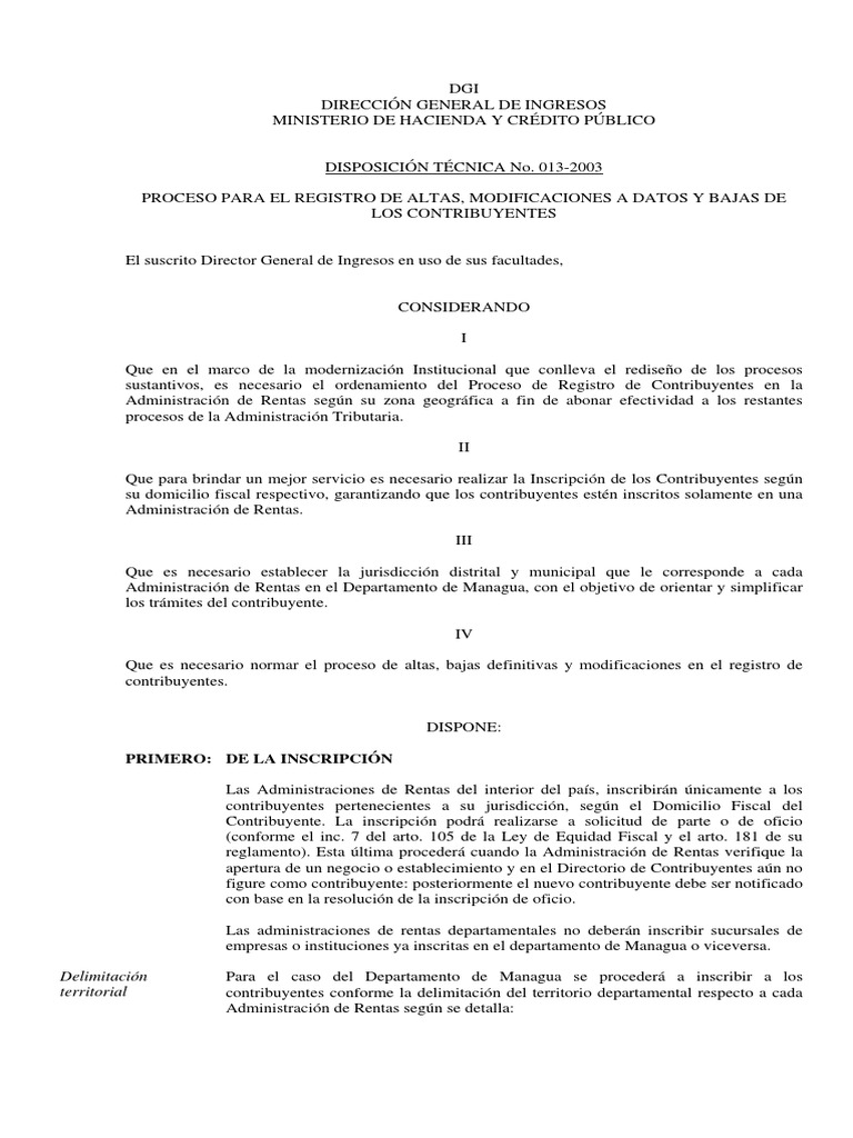 DGI DIRECCIÓN GENERAL DE INGRESOS MINISTERIO DE HACIENDA Y CRÉDITO ...