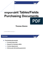 MM Important Tables in Purchasing