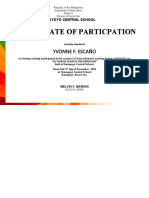 Certificate of Participation Lac