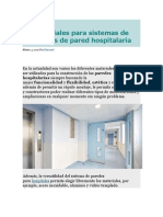 Materiales para Sistemas de Paneles de Pared Hospitalaria