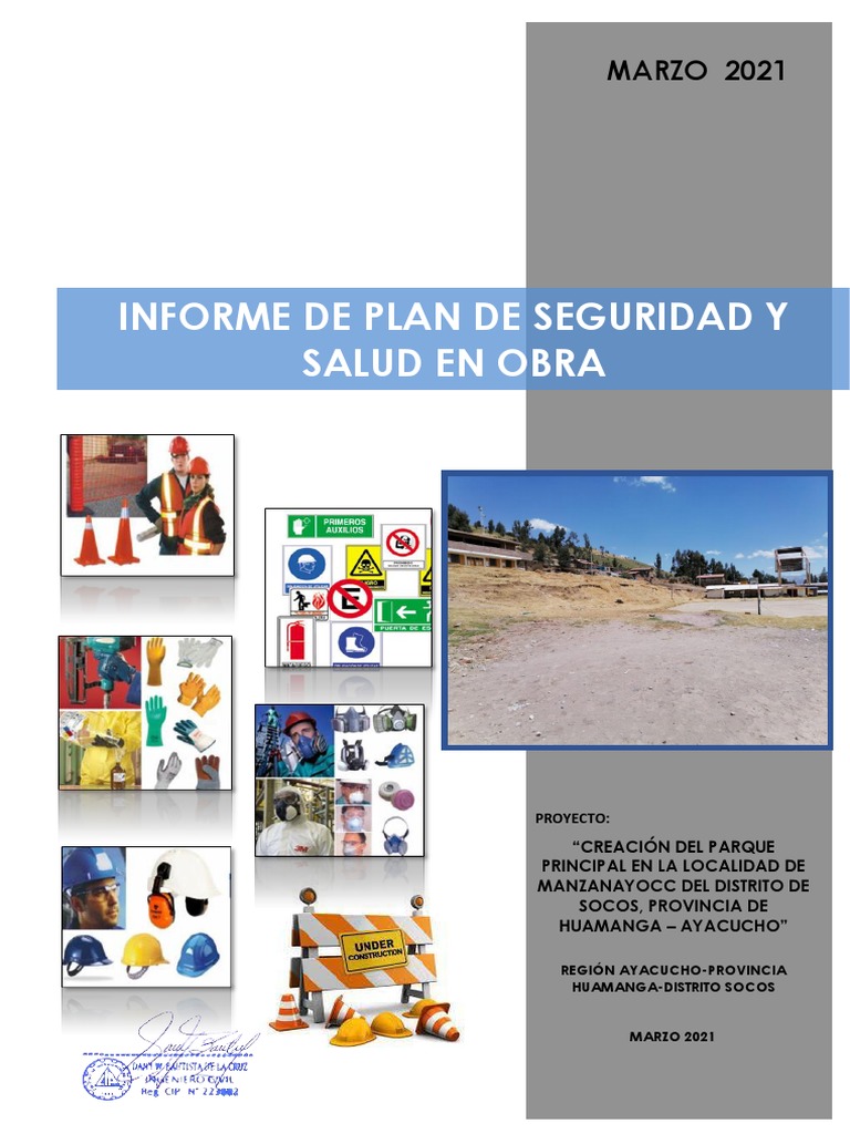 PLAN DE SEGURIDAD EN OBRA MANZANAYOCC (1) Ok | PDF | Seguridad y salud ...